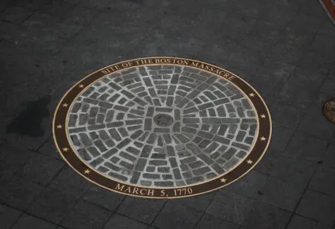 Boston Massacre Site Marker Old State House Revolutionary Spaces