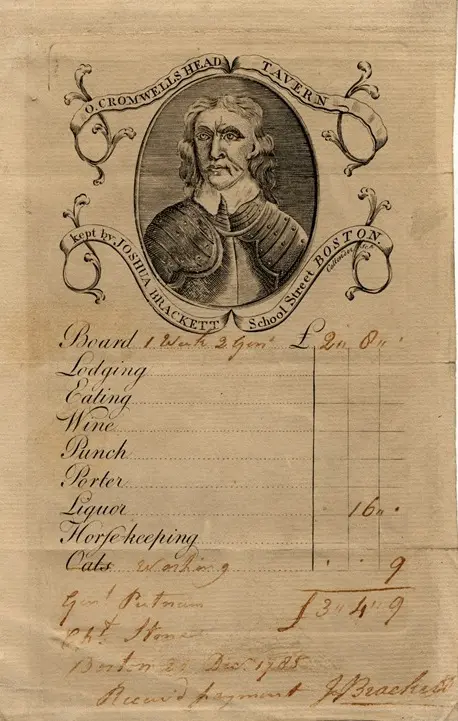 Object of the Month Oliver Cromwell’s Head Tavern Bill