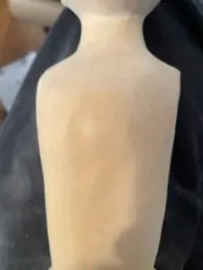 The new version of Polly Sumner in progress, with her heart visible, 2022. Photo courtesy of Janet Cordell.