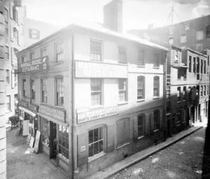 Ebenezer Hancock House at 10 Marshall Street, ca. 1900 - Albumen print