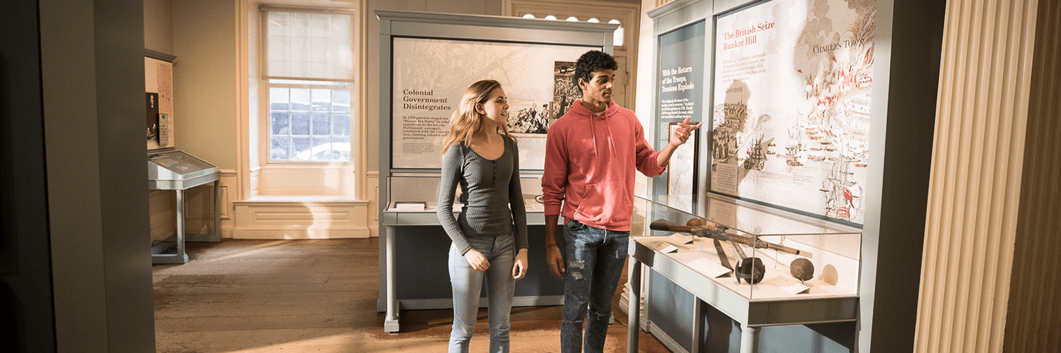 Two teens visit the Old State House.