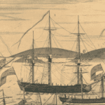 Detail of A Perspective View of the Blockade of Boston Harbor