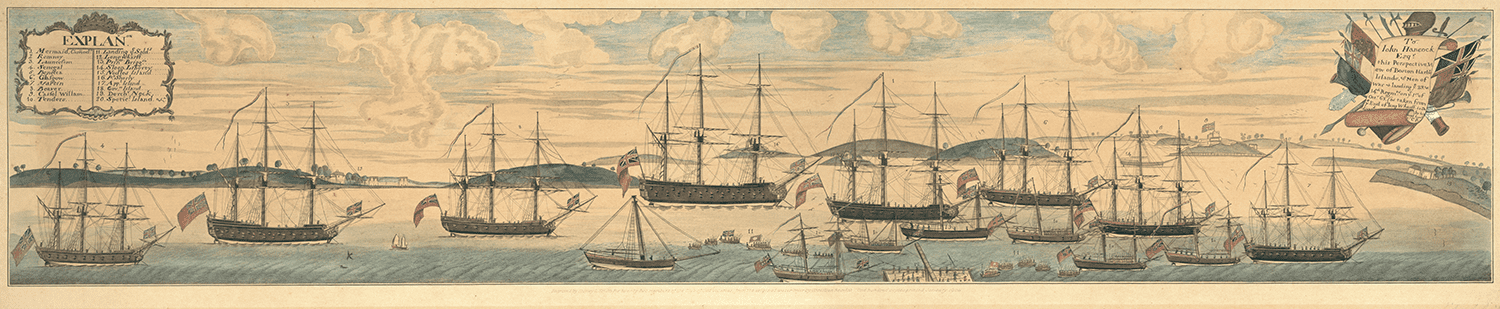 A Perspective View of the Blockade of Boston Harbor