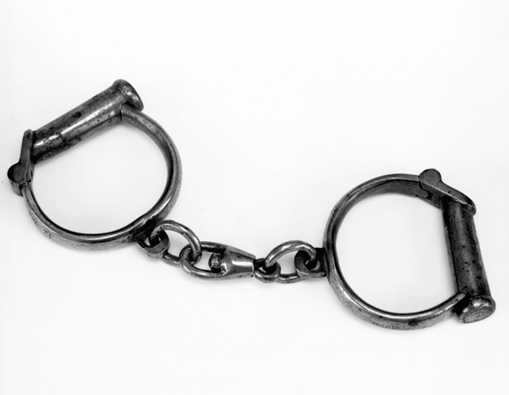 Handcuffs worn by Anthony Burns