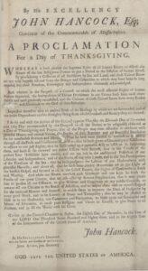 OOTM - Broadside A Proclamation for a Day of Thanksgiving by John Hancock