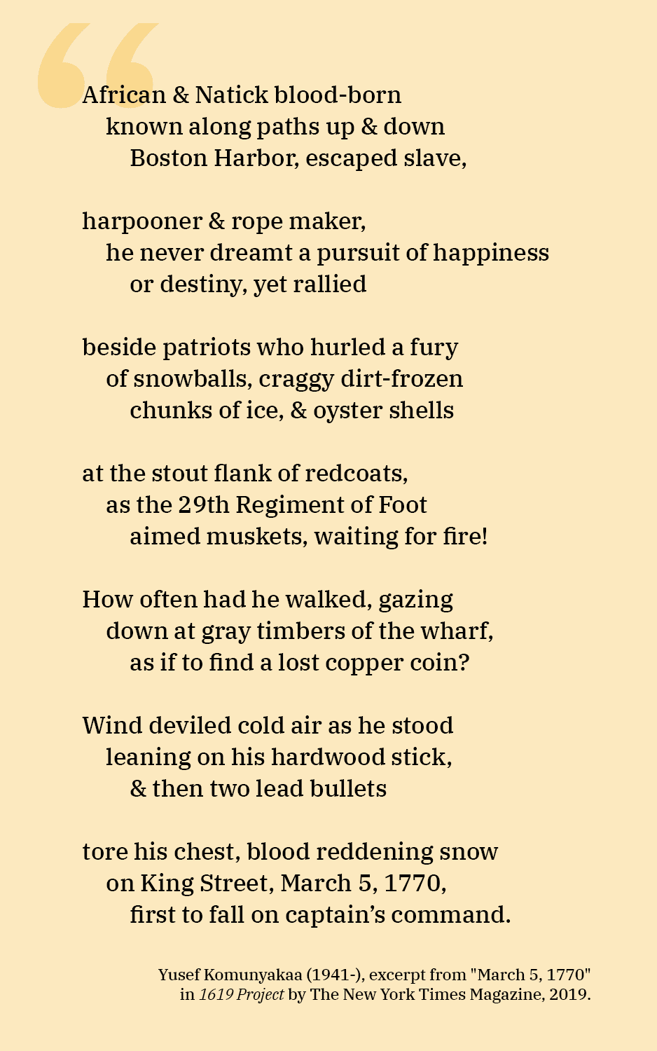 Poem by Yusef Komunyakaa